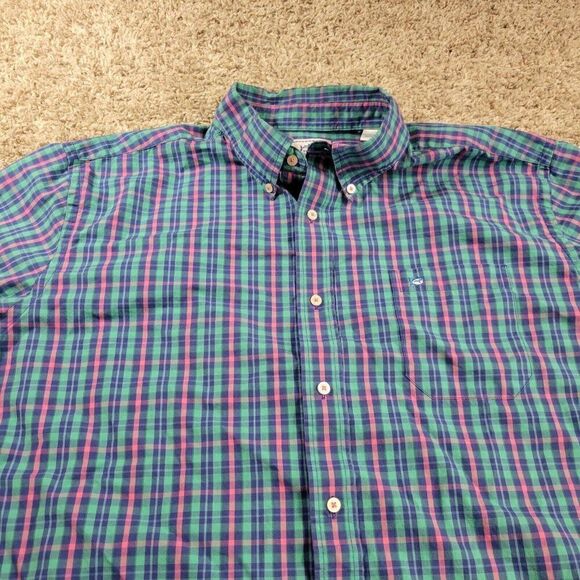 Southern Tide Shirt Mens XL Pink Green Button Down Check Preppy Long Sleeve - Picture 3 of 8